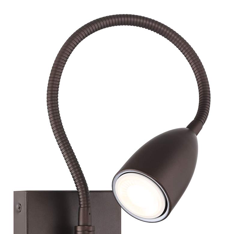 Image 3 360 Lighting Lido Adjustable Gooseneck Bronze Plug-In Wall Reading Light more views