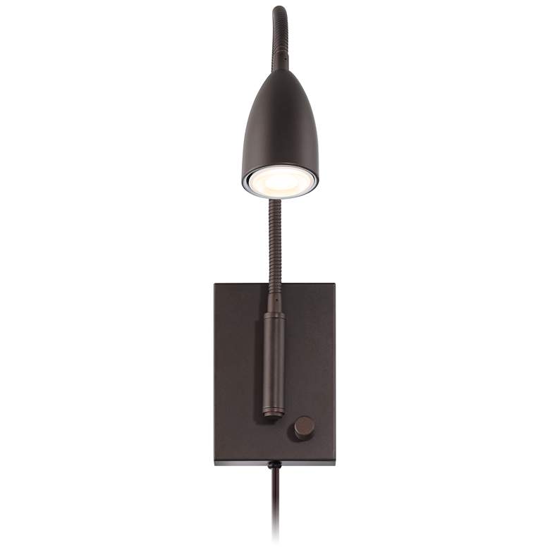 Image 5 360 Lighting Lido Adjustable Gooseneck Bronze Plug-In Wall Reading Light more views