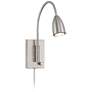 2_360 Lighting Lido Gooseneck Arm Brushed Nickel Plug-In Wall Reading Light