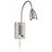 360 Lighting Lido Gooseneck Arm Brushed Nickel Plug-In Wall Reading Light