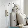 1_360 Lighting Lido Gooseneck Arm Brushed Nickel Plug-In Wall Reading Light