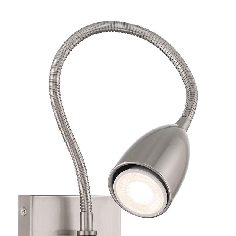 Image 3 360 Lighting Lido Gooseneck Arm Brushed Nickel Plug-In Wall Reading Light more views
