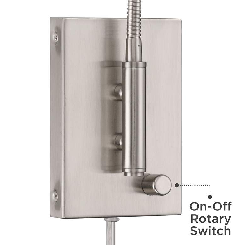 Image 4 360 Lighting Lido Gooseneck Arm Brushed Nickel Plug-In Wall Reading Light more views