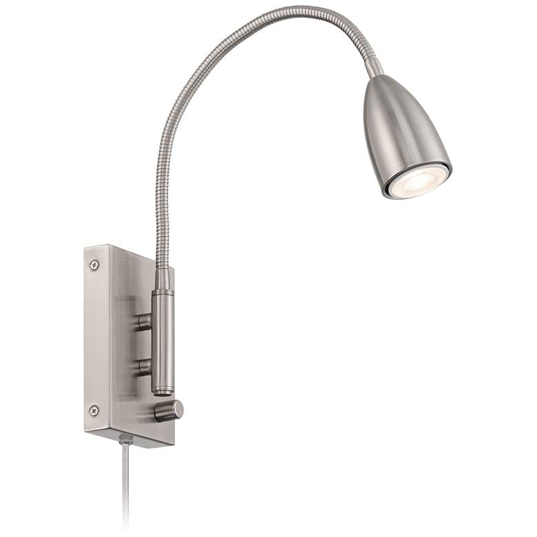 Image 6 360 Lighting Lido Gooseneck Arm Brushed Nickel Plug-In Wall Reading Light more views