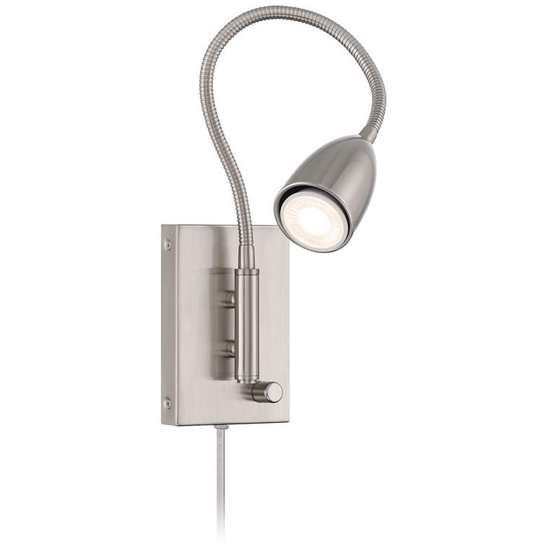 Image 7 360 Lighting Lido Gooseneck Arm Brushed Nickel Plug-In Wall Reading Light more views