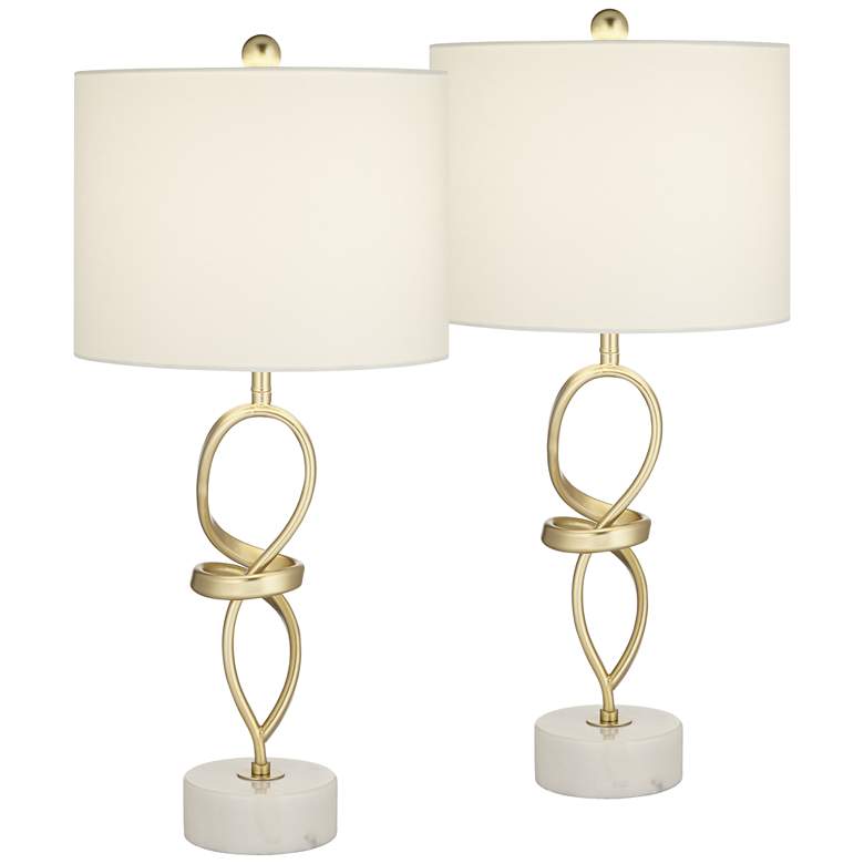 Image 2 360 Lighting Liza 26 1/2 inch Gold Loops Modern Table Lamps Set of 2