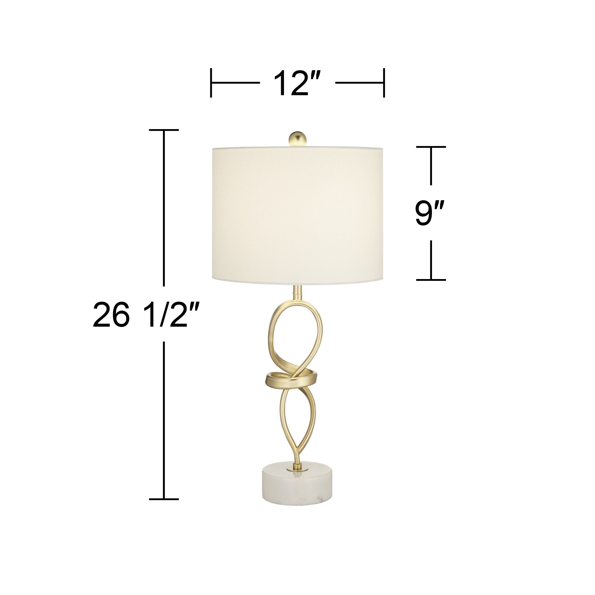 360 Lighting Liza 26 1/2" Gold Loops Modern Table Lamps Set of 2
