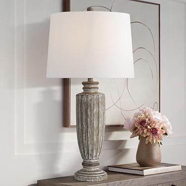 360 Lighting Lockland 31" High Antique Brown Column Table Lamp