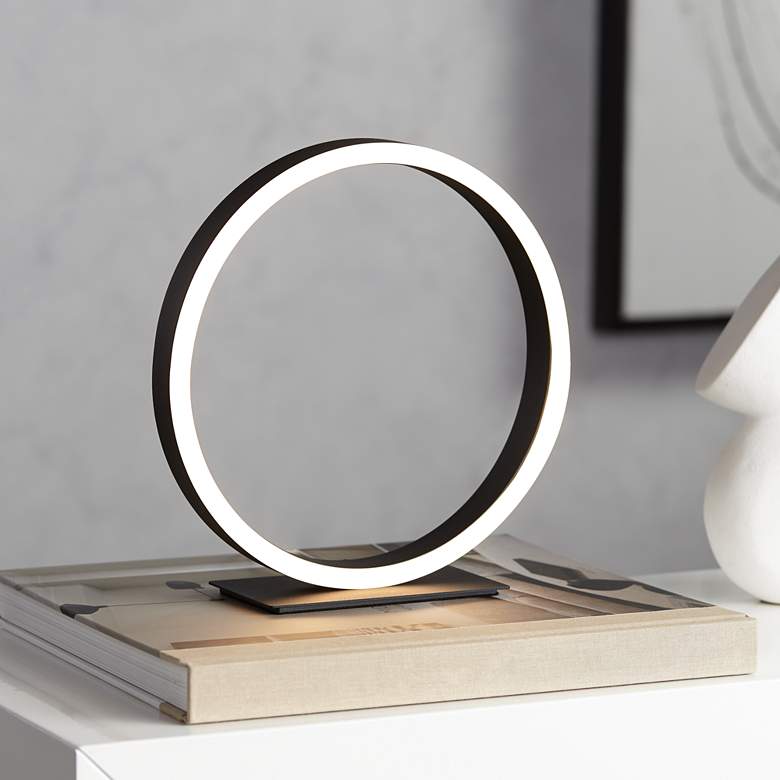 Image 1 360 Lighting Looped Ring 10" High Modern LED Accent Table Lamp