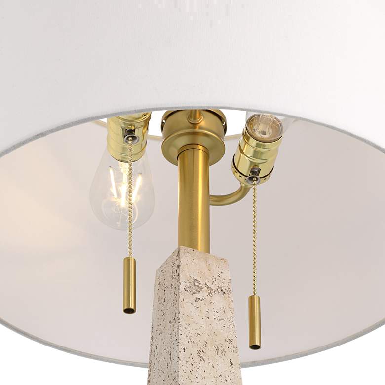 Image 4 360 Lighting Lorena 29 1/4" Modern Brass and Sandstone Table Lamp more views