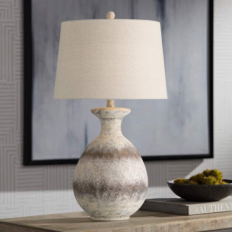 Image 1 360 Lighting Lorraine 27" High Beige Terracotta Table Lamp