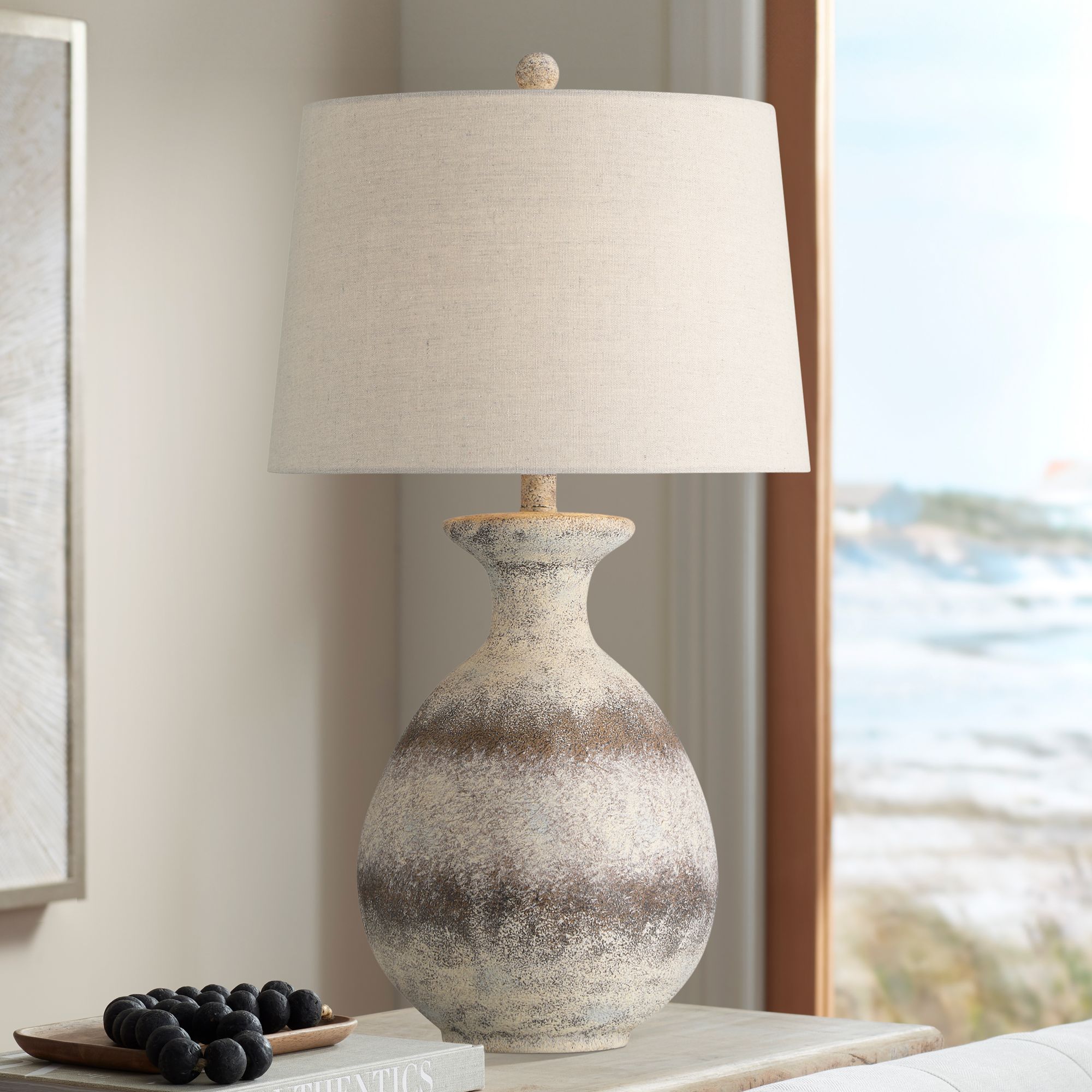 360 Lighting Lorraine 27" High Beige Terracotta Table Lamp