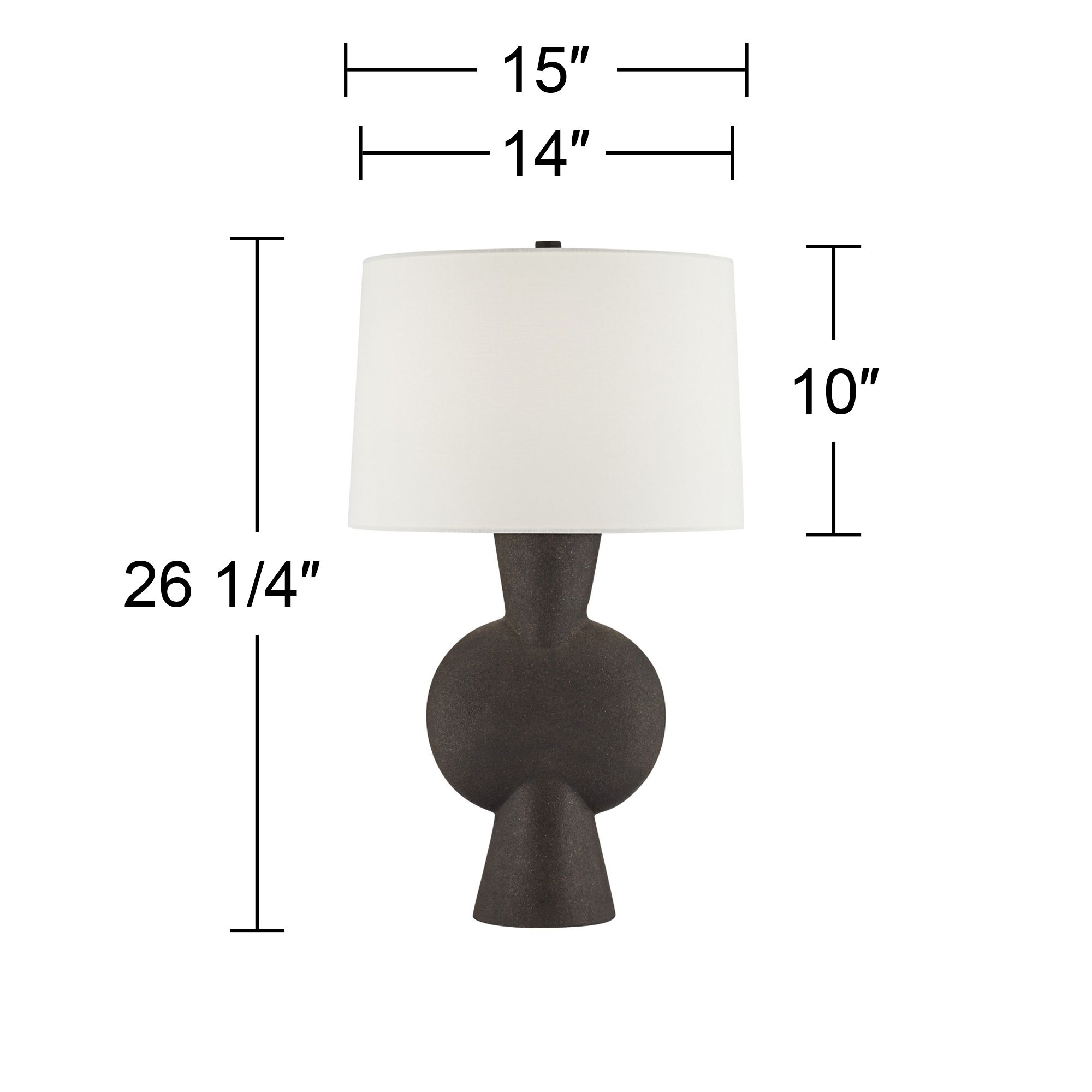 360 Lighting Louise 26 1/2" Modern Matte Brown Gourd Table Lamp