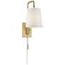 6_360 Lighting Luca 15 1/2" Brass Plug-In Swing Arm Wall Lamps Set of 2 more views
