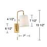 360 Lighting Luca 15 1/2" Brass Plug-In Swing Arm Wall Lamps Set of 2