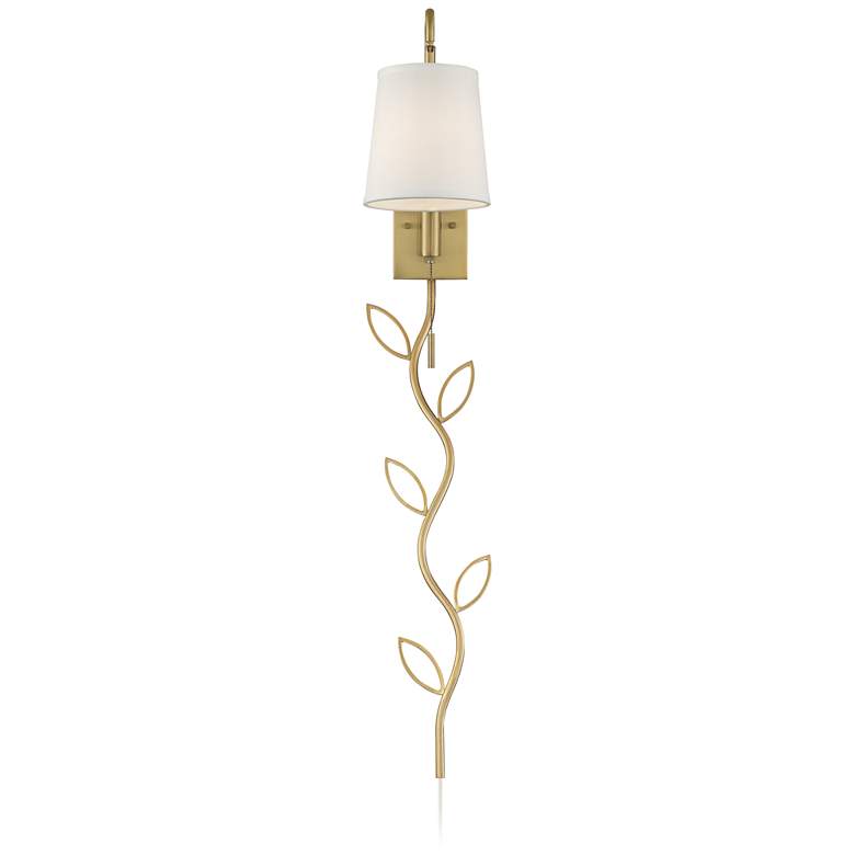 Image 4 360 Lighting Luca 15 1/2" Warm Brass Plug-In Swing Arm Wall Lamp more views