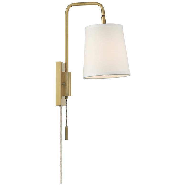 Image 6 360 Lighting Luca 15 1/2" Warm Brass Plug-In Swing Arm Wall Lamp more views