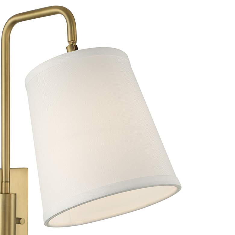 Image 4 360 Lighting Luca 15 1/2" Warm Brass Swing Arm Plug-In Wall Lamp more views