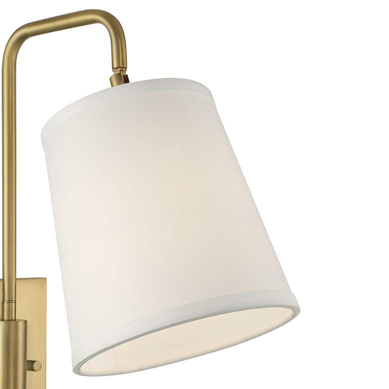 Image 3 360 Lighting Luca 15 1/2 inch Warm Brass Swing Arm Plug-In Wall Lamp more views