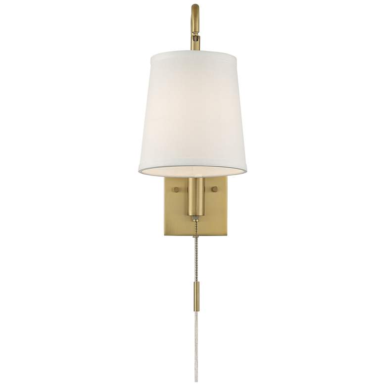 Image 5 360 Lighting Luca 15 1/2 inch Warm Brass Swing Arm Plug-In Wall Lamp more views