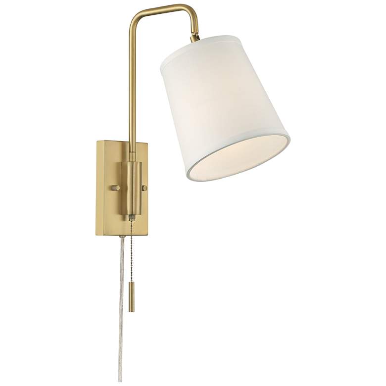 Image 7 360 Lighting Luca 15 1/2 inch Warm Brass Swing Arm Plug-In Wall Lamp more views