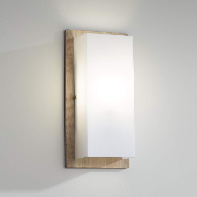 Image 1 360 Lighting Lucero 16" High Ash Wood Finish Modern Panel Wall Sconce