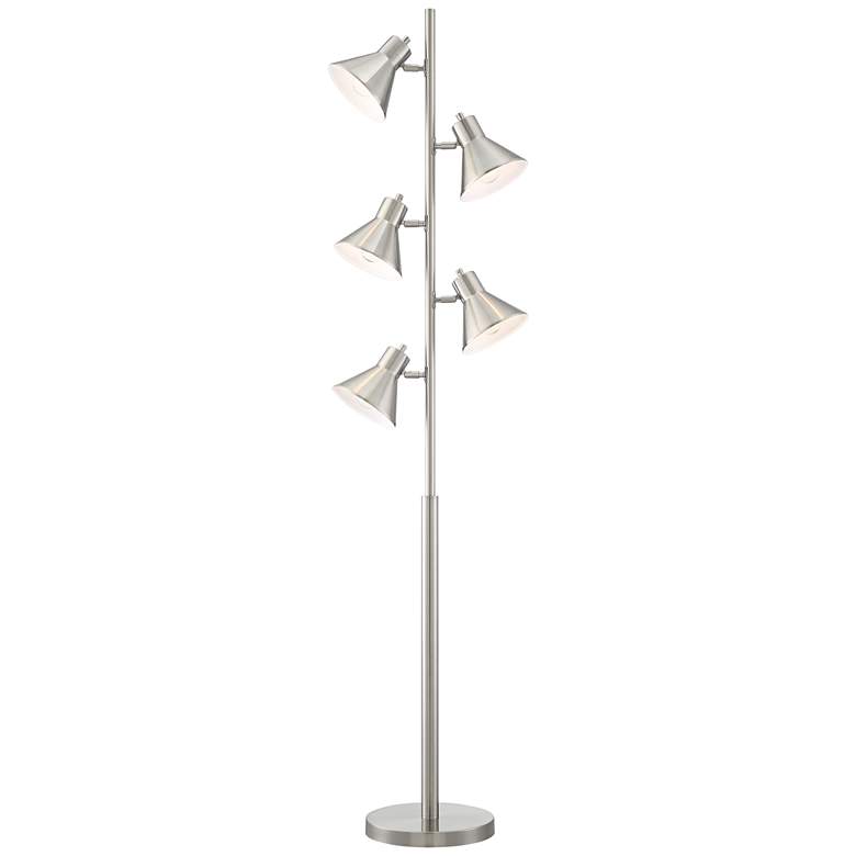 Image 3 360 Lighting Luken 70" Nickel Adjustable 5-Light Tree Floor Lamp