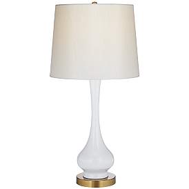 Image2 of 360 Lighting Lula 30" White and Brass Metal Modern Gourd Table Lamp