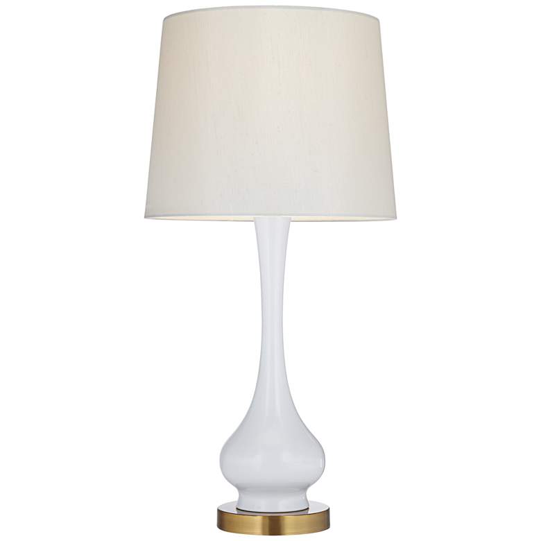 Image 6 360 Lighting Lula 30 inch White and Brass Metal Modern Gourd Table Lamp more views