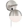Thumbnail2 of 360 Lighting Luna 10" Brushed Nickel Globe Modern Plug-In Wall Lamp