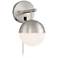 360 Lighting Luna 10" Brushed Nickel Globe Modern Plug-In Wall Lamp