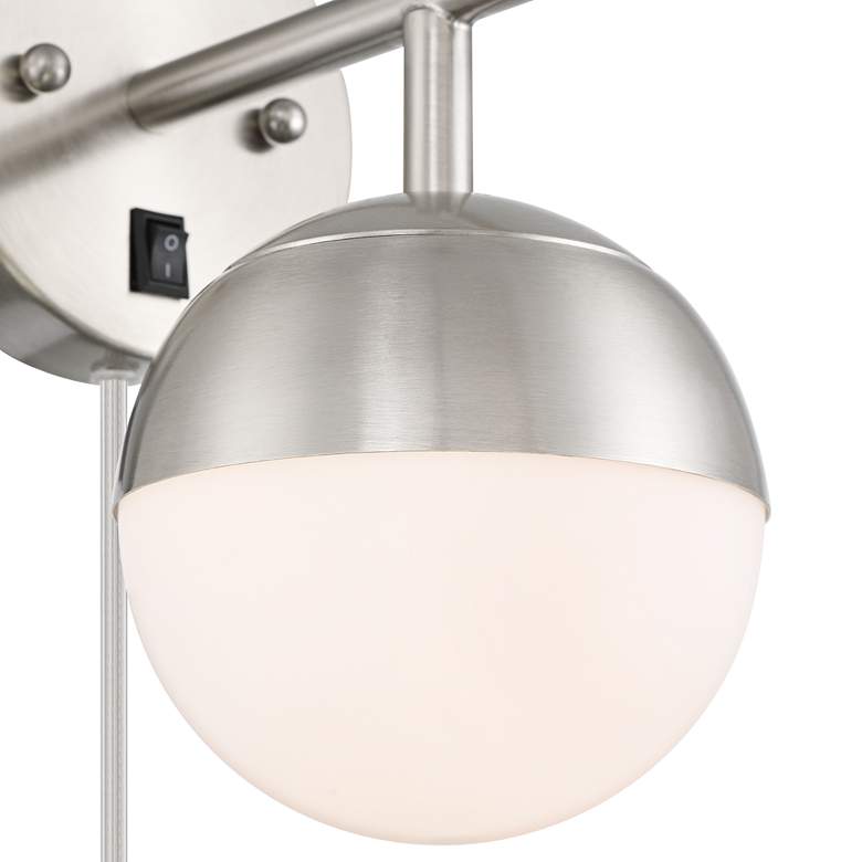 Image 3 360 Lighting Luna 10" Brushed Nickel Globe Modern Plug-In Wall Lamp more views
