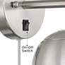 Thumbnail4 of 360 Lighting Luna 10" Brushed Nickel Globe Modern Plug-In Wall Lamp more views