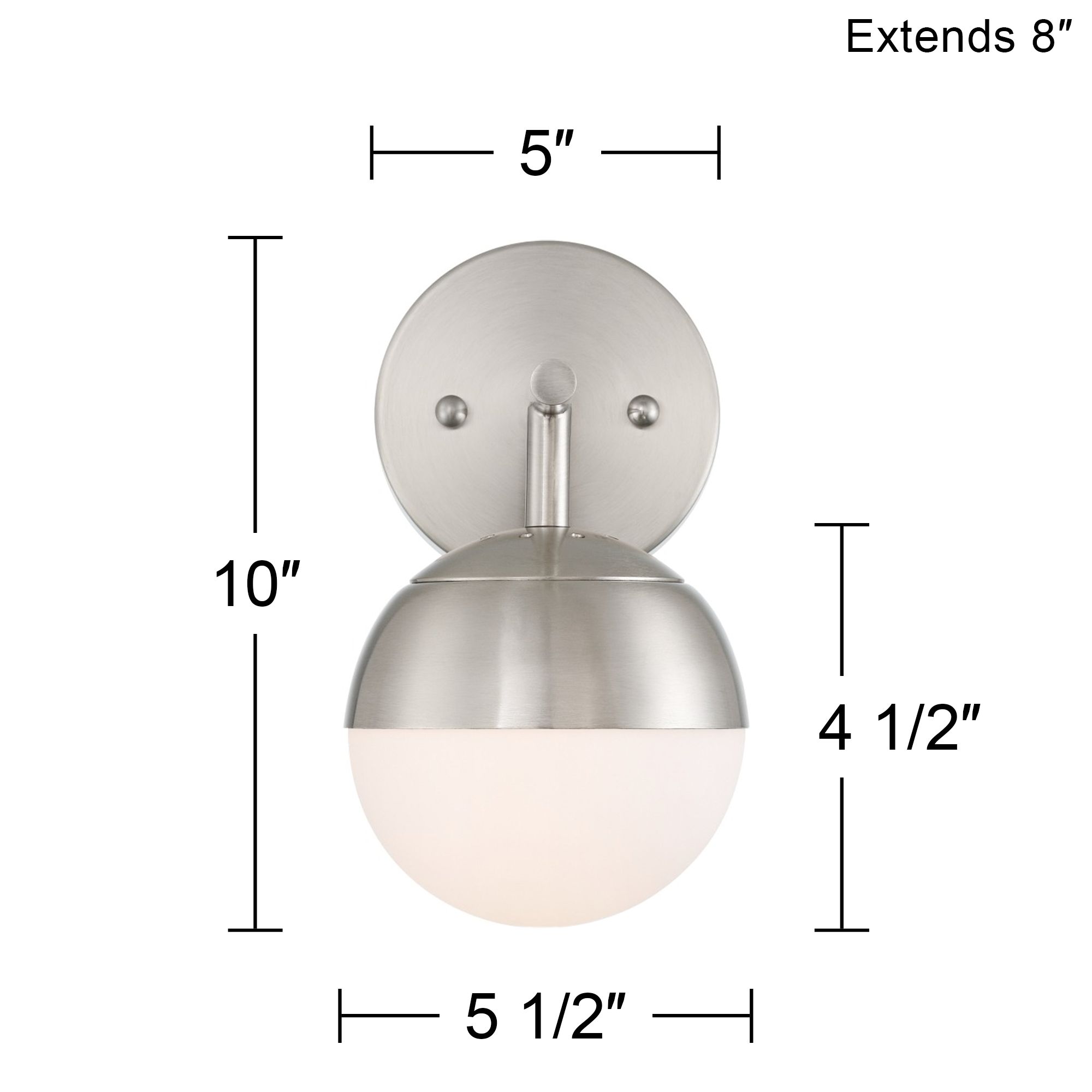 360 Lighting Luna 10" Brushed Nickel Globe Modern Plug-In Wall Lamp