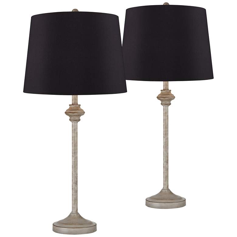Image 1 360 Lighting Lynn 26" High Beige and Black Buffet Lamps Set of 2