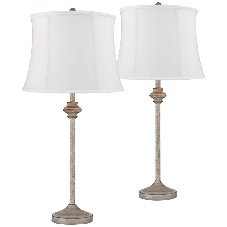 Image 1 360 Lighting Lynn 26 inch High Beige and White Buffet Lamps Set of 2