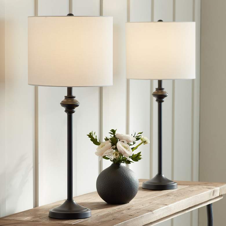 Image 6 360 Lighting Lynn 26" High Black Metal Buffet Table Lamps Set of 2 more views