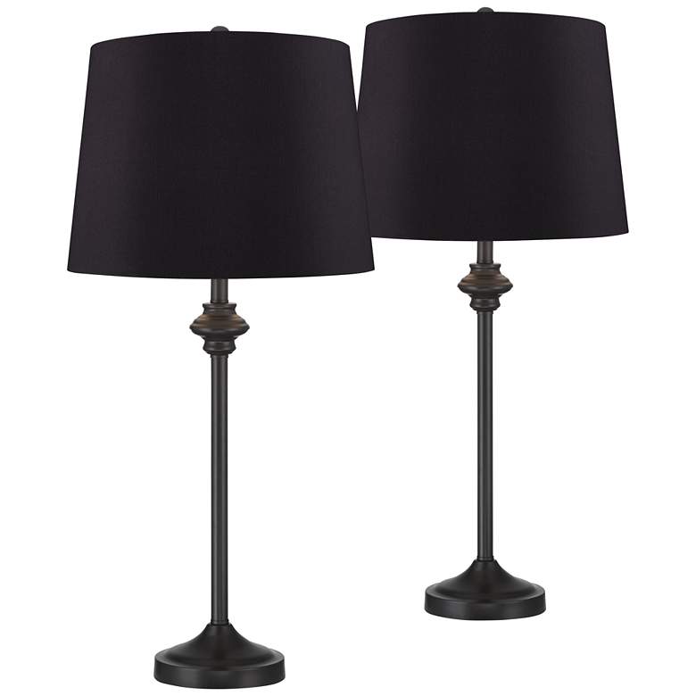 Image 1 360 Lighting Lynn 26 inch High Black Shade Black Buffet Lamps Set of 2