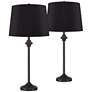 360 Lighting Lynn 26" High Black Shade Black Buffet Lamps Set of 2
