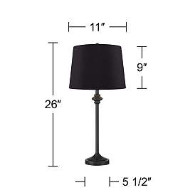 Image5 of 360 Lighting Lynn 26" High Black Shade Black Buffet Lamps Set of 2 more views