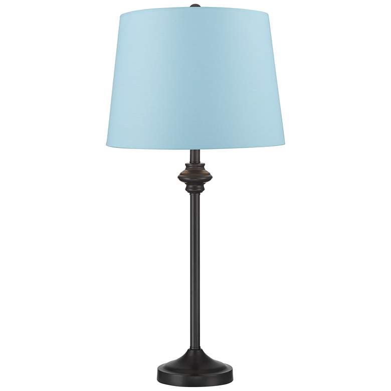 Image 4 360 Lighting Lynn 26" High Blue Shade Black Buffet Lamps Set of 2 more views