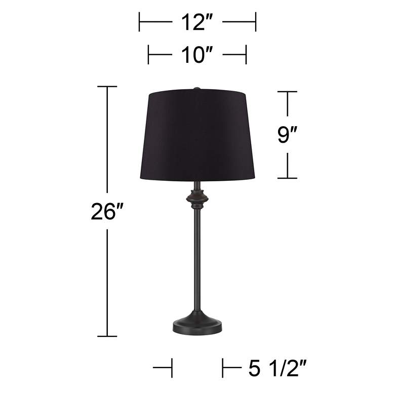 Image 7 360 Lighting Lynn 26 inch High Bronze Black Buffet Lamps Set of 2 more views