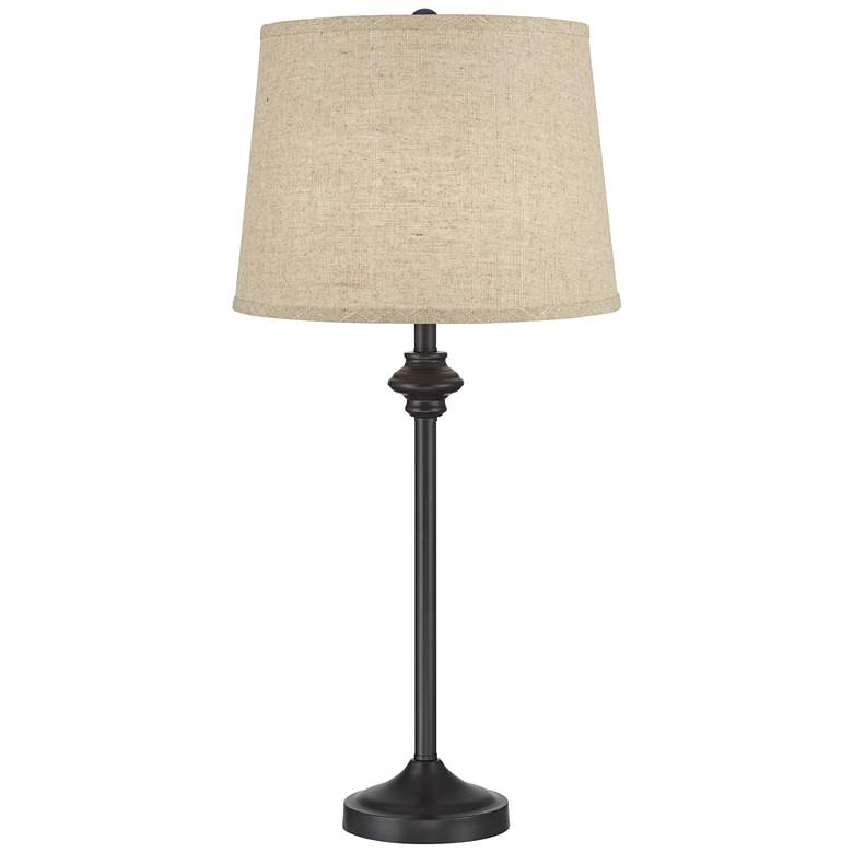 Image 6 360 Lighting Lynn 26 inch High Bronze Burlap Buffet Lamps Set of 2 more views