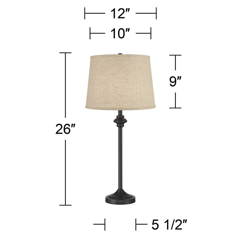 Image 7 360 Lighting Lynn 26" High Bronze Burlap Buffet Lamps Set of 2 more views