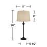 5_360 Lighting Lynn 26" High Burlap Shade Black Buffet Lamps Set of 2 more views