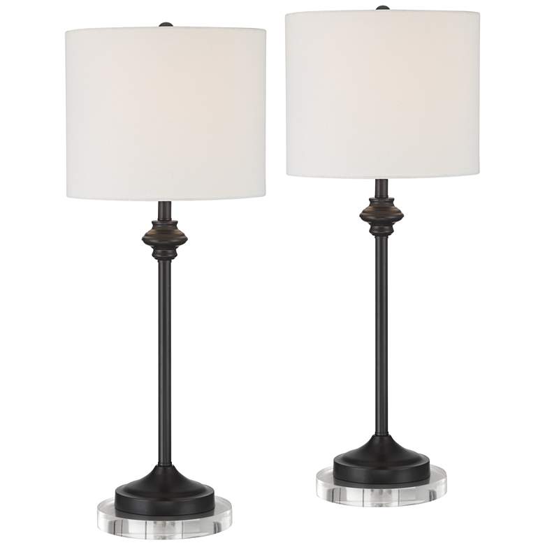 Image 1 360 Lighting Lynn 27 inch Black Buffet Table Lamps with Acrylic Risers