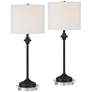 1_360 Lighting Lynn 27" Black Buffet Table Lamps with Acrylic Risers