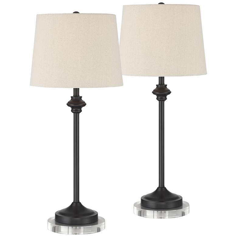 Image 1 360 Lighting Lynn 27 inch Bronze Buffet Lamps Set with Acrylic Risers