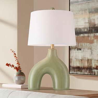 360 Lighting Lyrah 25" High Modern Green Ceramic Table Lamp