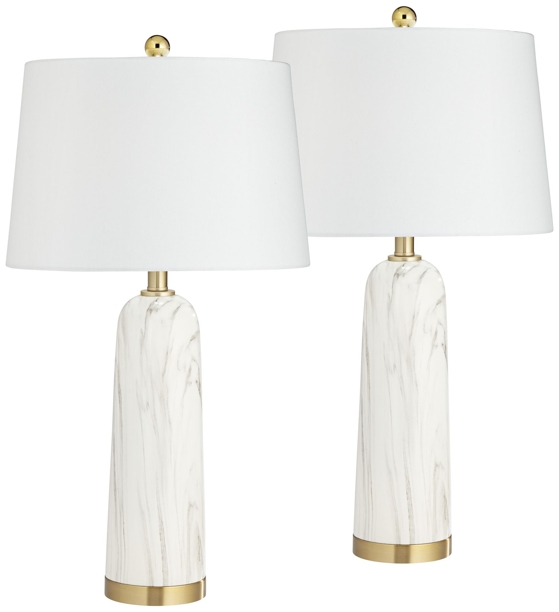 pair white table lamps